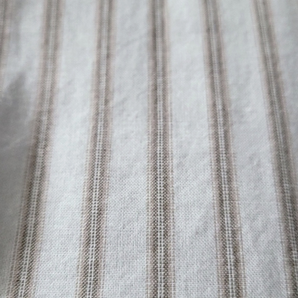 J.Jill XL White & Tan Stripe Casual Button Down Tunic - Picture 6 of 9